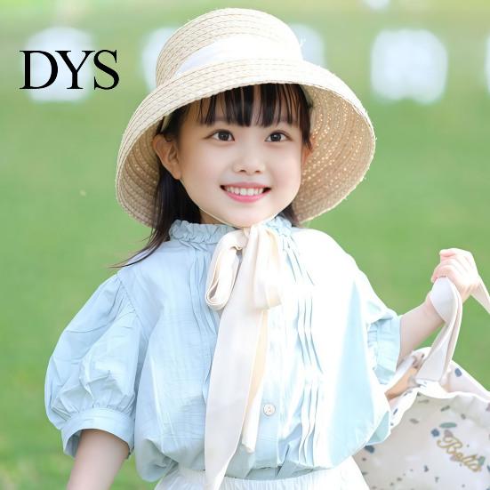 Sunshade Hat for Daily Wear Straw Sun Hats Kids, UV Protection Fishing Hat, Wide Brim Bucket with Ribbon, Breathable Summer Outdoor Beach Travel