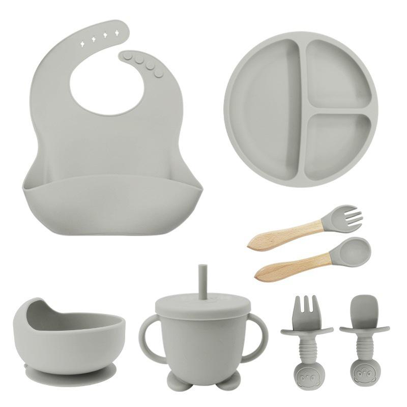 Baby Tableware Set: 8-Piece Infant & Child Dining Essentials with Bowl.