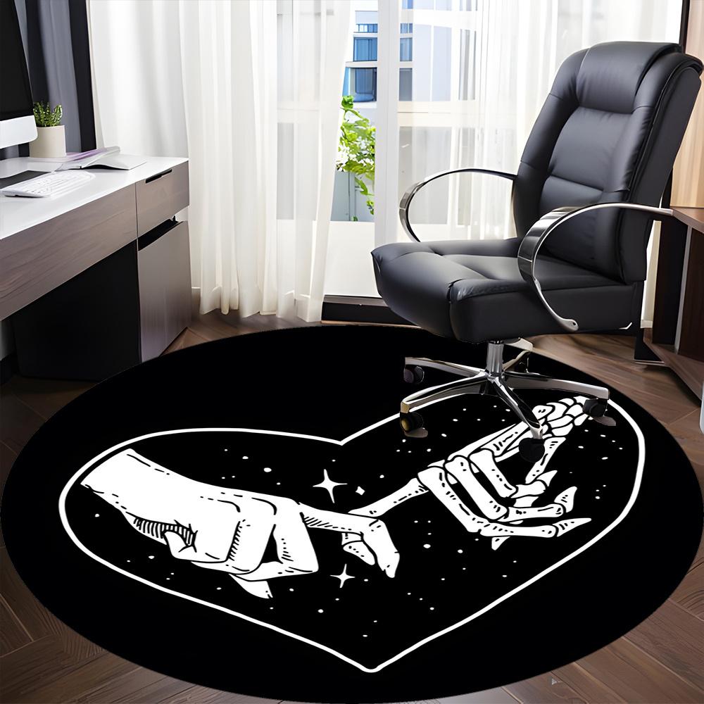 1pc Love Heart Office Round Area Rug, Indoor Mat Suitable ForOffice, Under Office Chairs Bedroom Living Room Home Decor, Room Deco q090