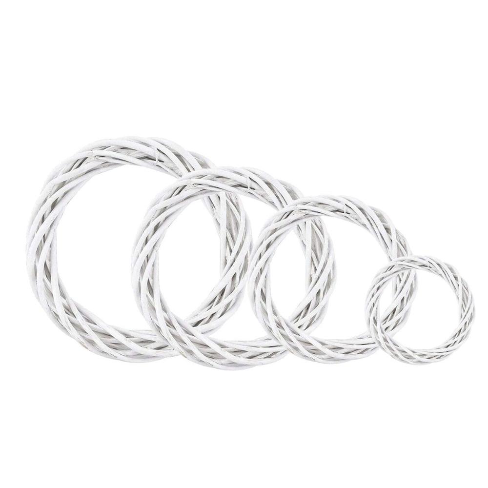 Craft Xmas Natural Hanging Vine Blank White Garland Christmas Decoration Wicker Wreath Rattan Ring