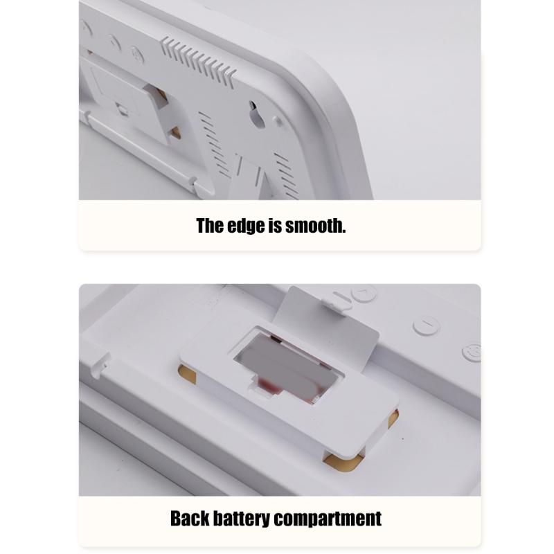 Large LED Digital Wall Clock with Remote Control Date Week Temperature Display Auto Dimming for Living Room Bedroom