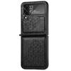 Applicable to Samsung ZFlip4 folding screen mobile phone case solid color rhombus leather pattern back cover integrated Japanese and Korean protecti