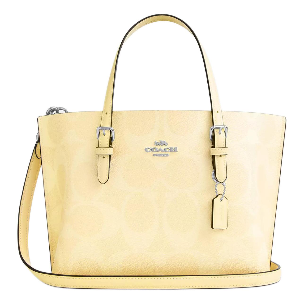 

Coach Mollie Metal Logo Detachable Shoulder Strap Coated Canvas Tote Bag Shopping Bag Women tote Yellow CAL50-SVMN0 Basic Set (Bag+Dust Bag)