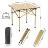 Outdoor Folding Camping for and the Beach Table, Table, Metal, Ultralight, Roll-Up Table, BBQs, Hiking, (Yellow)