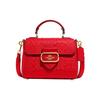 New Morgan Cow Leather Shoulder Bag, Crossbody Bag, Handbag Small Size Women's Cherry Red CF854-IMRZP