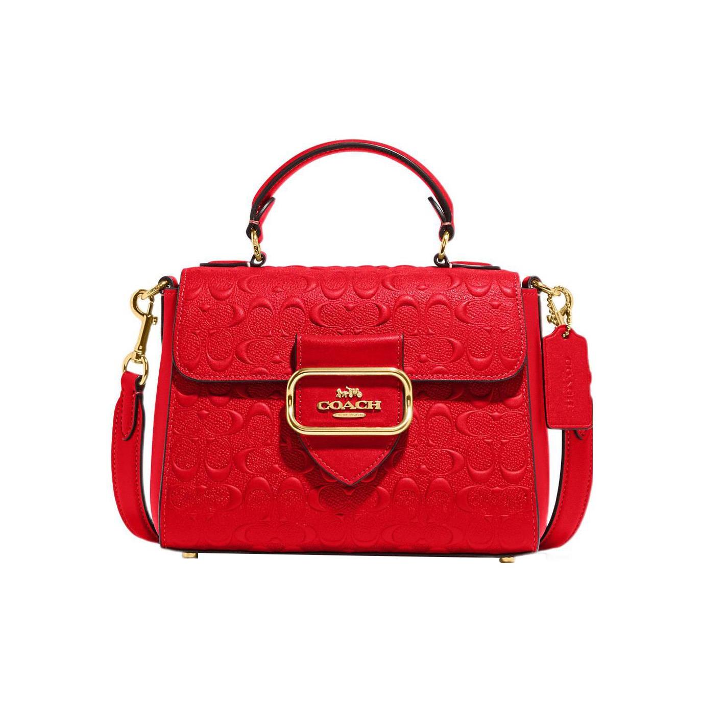 

Новая женская сумка через плечо COACH Morgan из коровьей кожи, сумка-кроссбоди, маленькая сумочка, вишнево-красная CF854-IMRZP 21.1*10.9*16.0CM