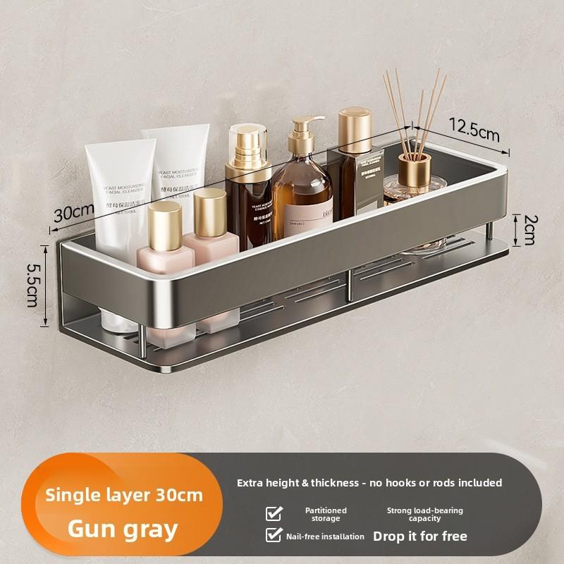 Modernes minimalistisches Badezimmer-Aufbewahrungsregal mit Haken und zwei Ebenen für den Heimgebrauch