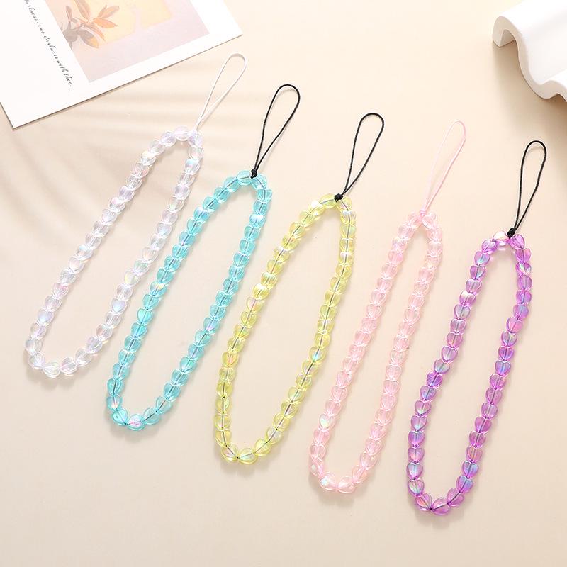 Mermaid Heart Beaded Anti-Drop Phone Lanyard Charm for Women