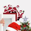 Holiday Door Frame Ornament Christmas Wooden Corner Decor with Snowman/Elk Designs, Seasonal Sticker Ornament, Decorative Topper for Home Decoration
