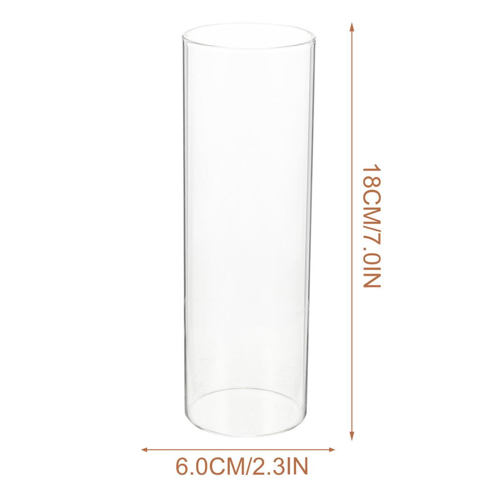 6Pcs Clear Glass Cylinder Vase Set for Hydroponic Flowers Floating Candles Home Decor Vases Centerpieces Modern Minimalist
