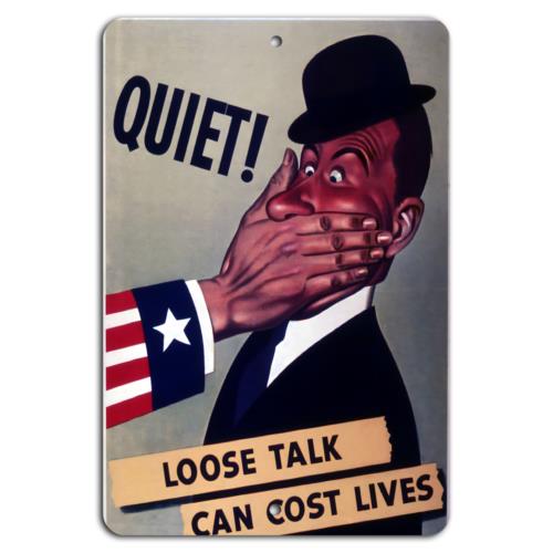 

Stay Silent Loose Talk Can Cost LivesAluminumtin sign 20x30cm（7.8x11.8inch）
