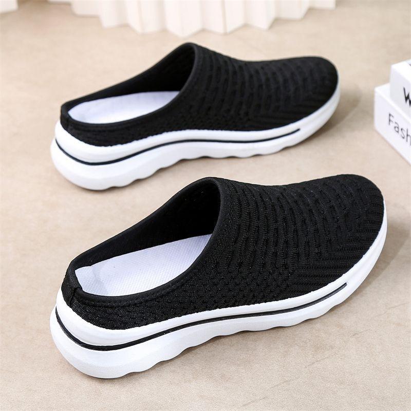 Summer New Sports Shoes for Women Wearing Baotou Cloth Slippers Women's Mesh Shoes Half Slippers for Women
