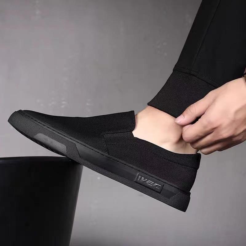 Men's shoes old Beijing canvas shoes men's summer breathable casual work shoes one pedal men's shoes men