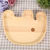 Cute Elephant Shape Wooden Kid Plate Divided Dish Animal Serving Tray for Home Kitchen Decoration