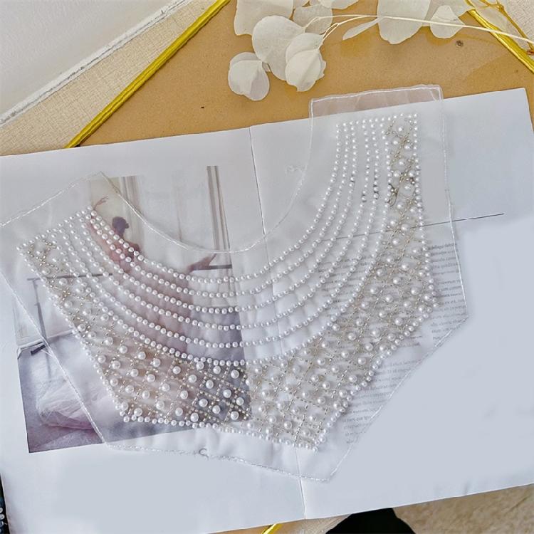 Embroidered Beadwork Collar Applique Mesh Collar Accessory For Elegances Social Gatherings Clothing Garment Decoration