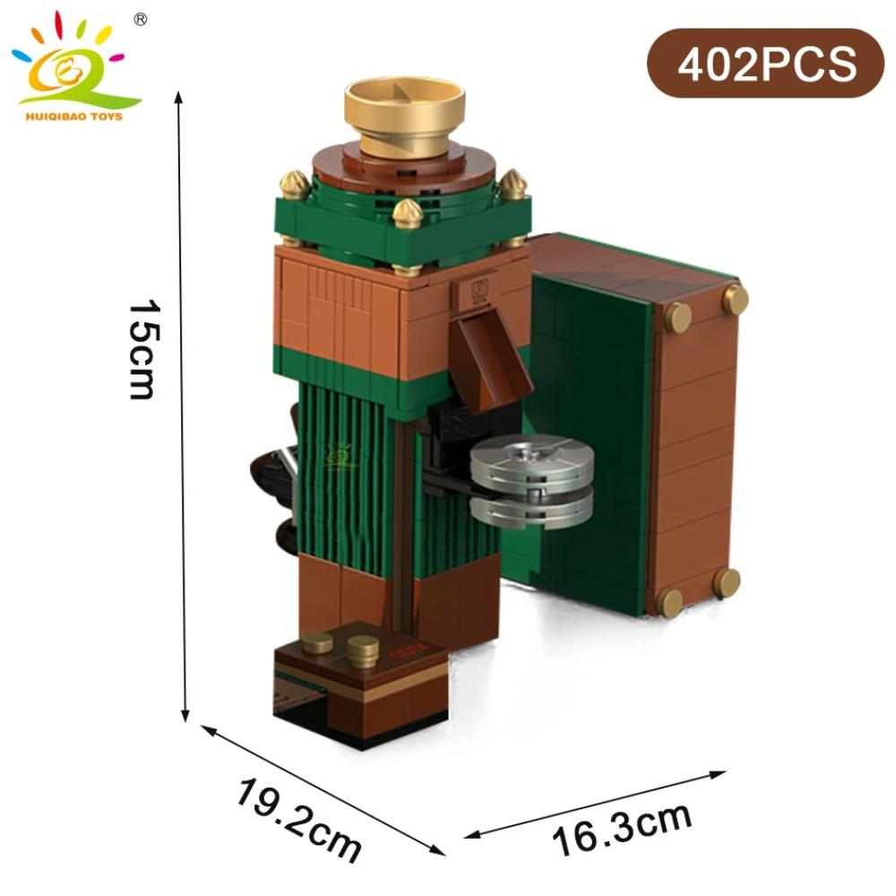 HUIQIBAO MOC Model kávovaru Stavebnice Ozdoby Město Stavební kostky Sada Dětské hračky Pro děti Hra s přáteli Dárek