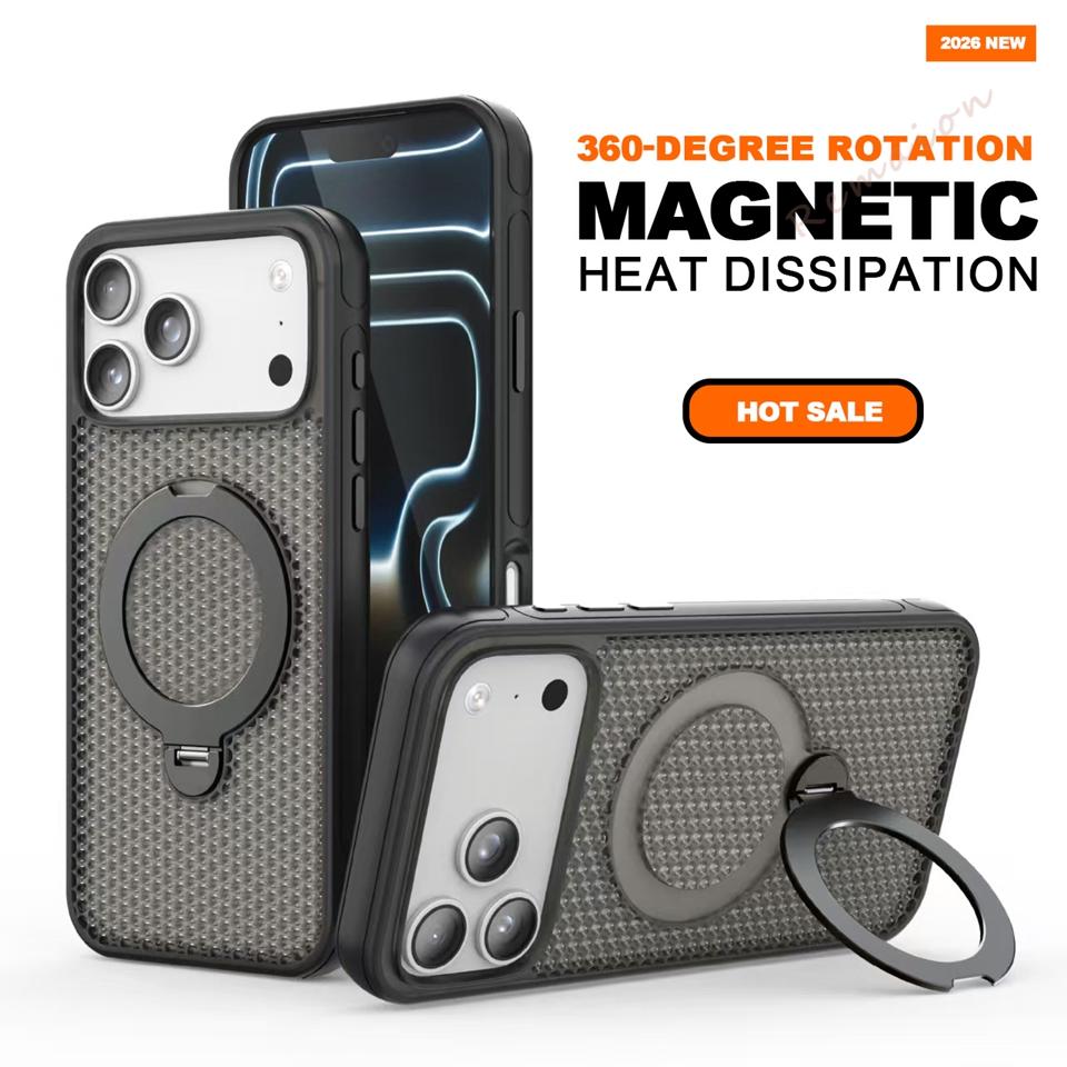Stand Magnetic Phone Case For For Iphone 1 14 11 12 13 16 17 Pro Max Air Plus  Heat Dissipation Shockproof Protector Cover