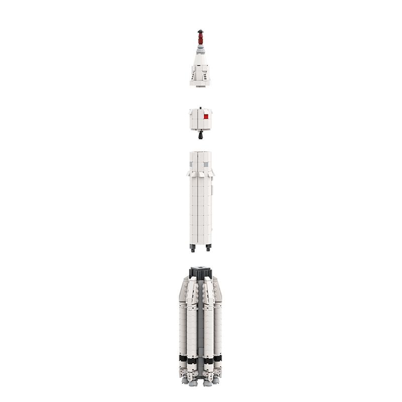 Non-Toxic Gobricks Building Blocks Moc-102952 Proton K [1:110 Saturn V Scale] With Lk-1 Circumlunar Space Craft Juguetes Educational Toys