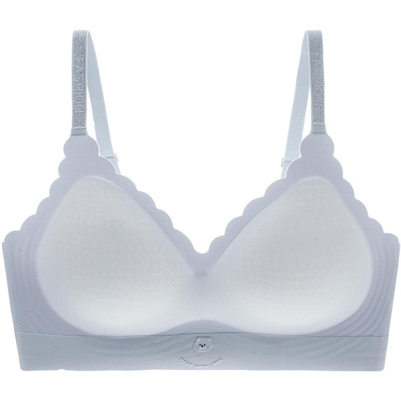 Naked feeling no steel ring fixed cup solid color people gather and close the sub-breasts breathable bra cover thin