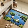 Kawaii Cute Cartoon Door Mat Bath Microfiber Decorative Versatile Flannel Floor Mat Quick Dry Absorbent Non-slip Sole