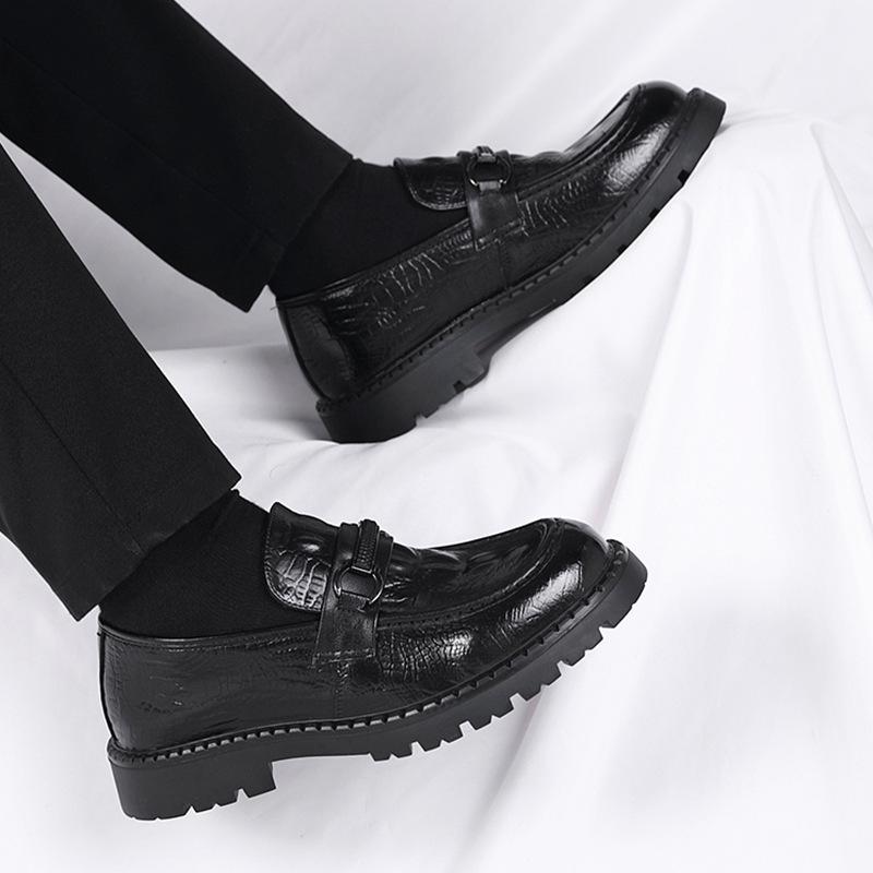 

Корейская версия летней деловой повседневной кожаной обуви, весенняя новая универсальная кожаная обувь Брок, обувь на платформе, платье, британская 44