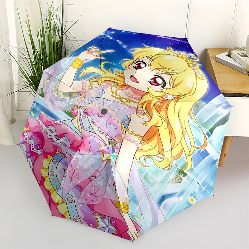 1pc Accel World Outdoor Umbrella - Auto Open Close, Portable 3-Fold Design with 8 Iron Ribs - Perfect Gift for Fans, Travelers, Daily Use - Suitable f