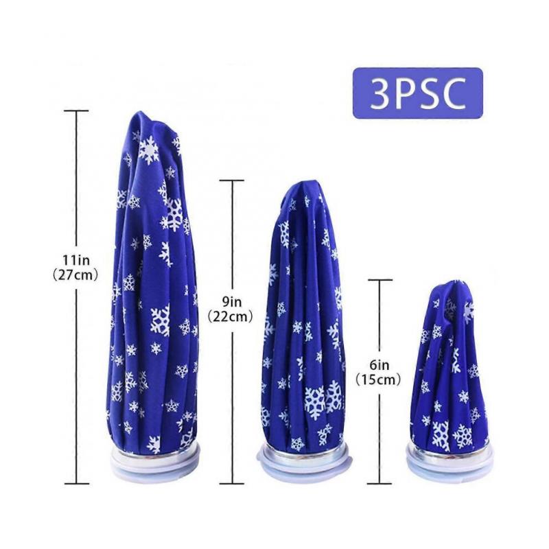 Ice Bag, 3pcs Reusable Ice Cold Pack First Aid Ice Packs Hot & Cold Ice Bags First Aid Therapy Packs Refillable Flexible Waterproof Pouch