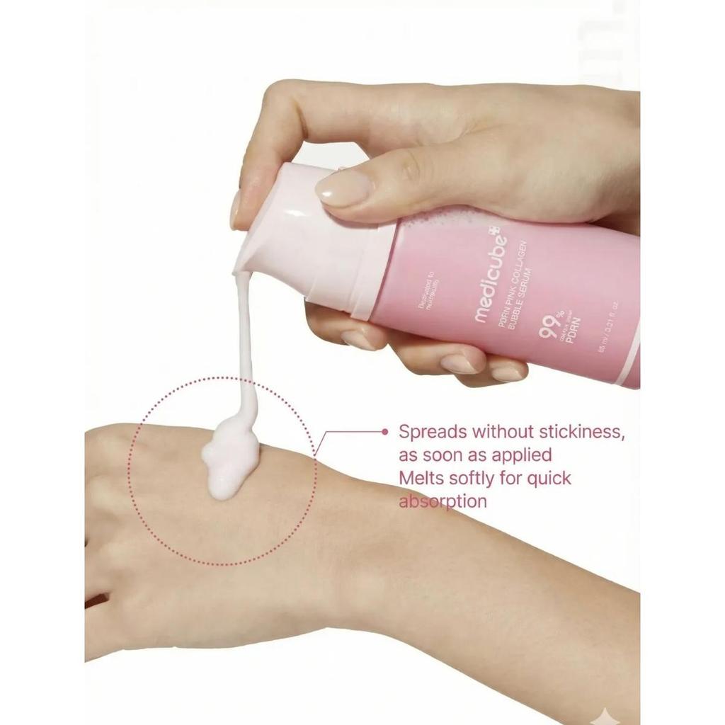 [Medicube] PDRN Pink Collagen Bubble Serum 95ml - Firming & Radiance