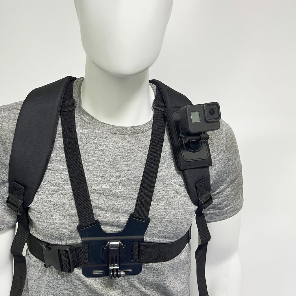 Lightweight Action Camera Strap Mount Holder With Rapid Unlocking System And Multiple Directional Positioning Capability