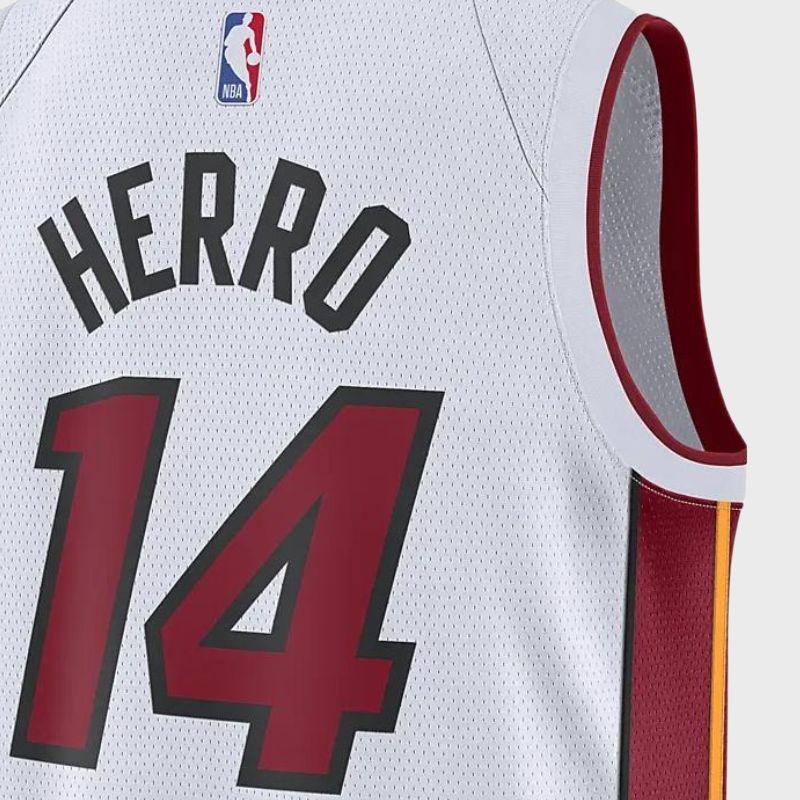 Jordan Miami Heat Alphanumeric Print Basketball Jersey Men Tops White DN2083-101