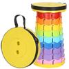 Outdoor Portable Rainbow Fold Expandable Lightweight Plastic Stool Travel Queue Camping Fish Home Saving Space Telescopic Stool
