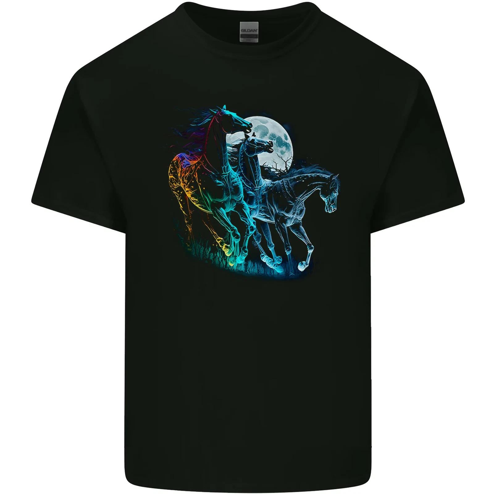 Mystical Horses Equestrian Kids T-Shirt Childrens 4XL