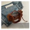 Cotton Bow Knot Shoulder Bag For Women, Chic Crossbody Purse, Minimalist Handheld Tote KTB