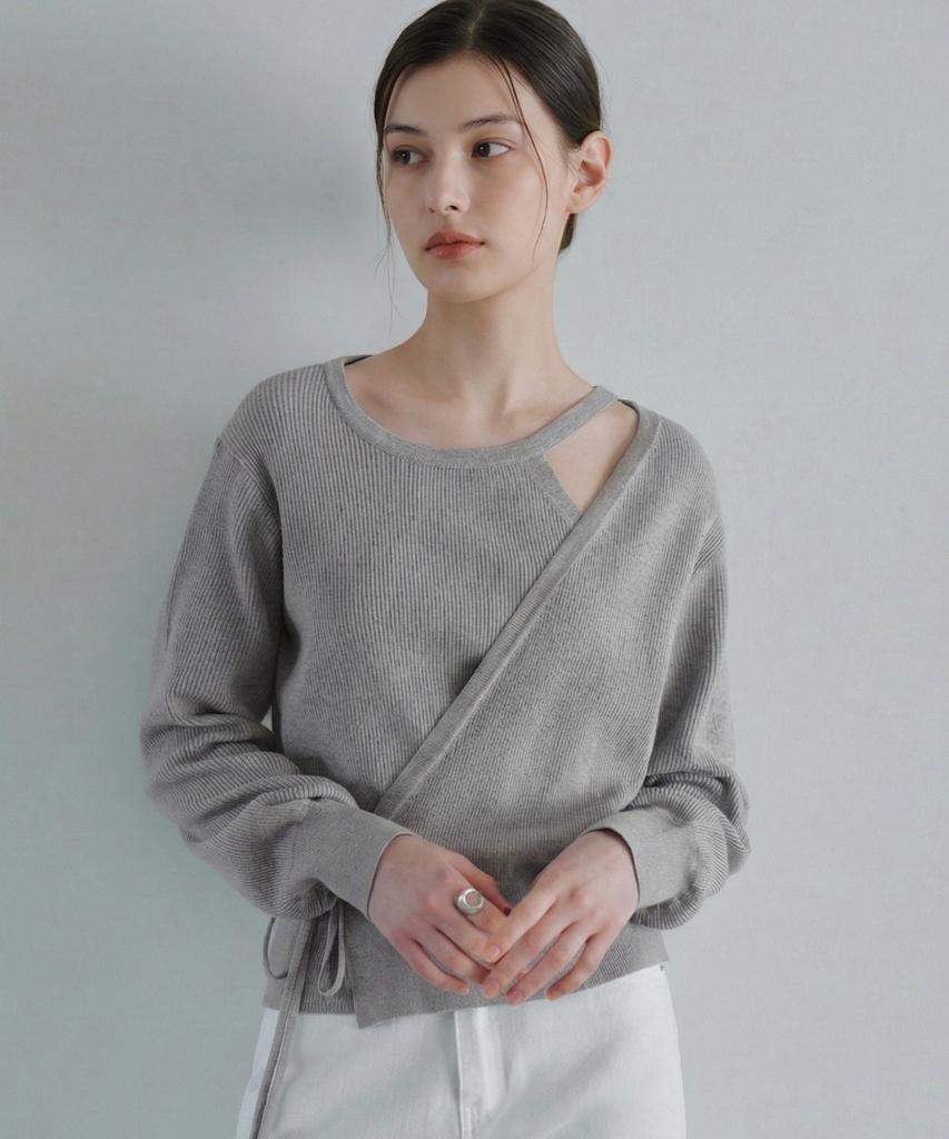 ZEROSTREET [3 Colors] Line Cut-Out Knit
