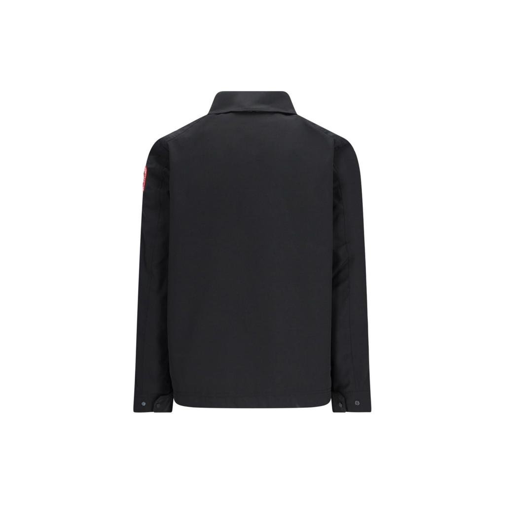 Canada Goose Burnaby Single-Breasted Badge Flap Pocket Lightweight Jacket Men Jackets Black 2447M61