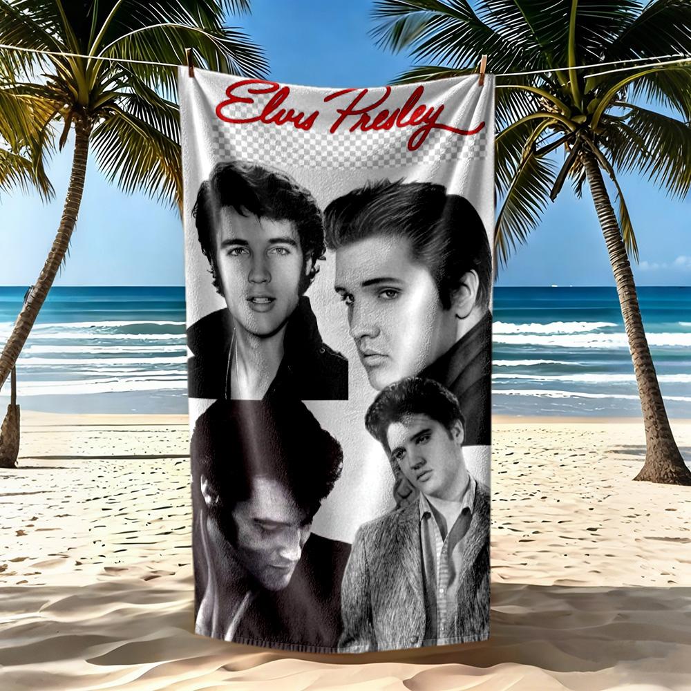 Elvis Beach Towel Super Soft Microfiber Quickdry Fabric Comfortable Lightweight Perfect For Traveling Yoga Camping And Swimming