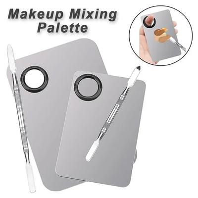 Ανοξείδωτη Παλέτα Ανάμειξης Μακιγιάζ Σπάτουλα Foundation Δίσκος Ανάμειξης Μακιγιάζ Παλέτα Νυχοτεχνίας Εργαλεία Ομορφιάς