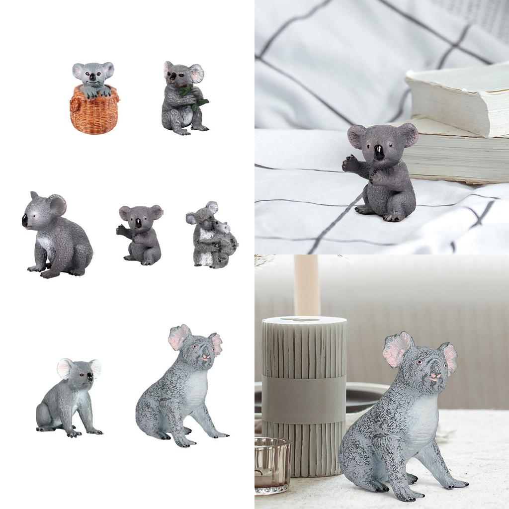 Miniature Australian Animal Koala Bear Figurine for Bath Toys DIY Landscaping Teaching Aids Photo Props Party Decoration