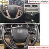 For Honda Accord 2008-2012 Black Wood Grain Steering Wheel Strip Cover Trim 2pcs