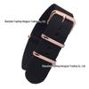 Rose Gold Buckle Nylon Canvas Watch Band, Black, 18/20/22mm