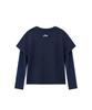 TANSANMAGNESIUM Rabbit Button Layered Long Sleeve (Navy)
