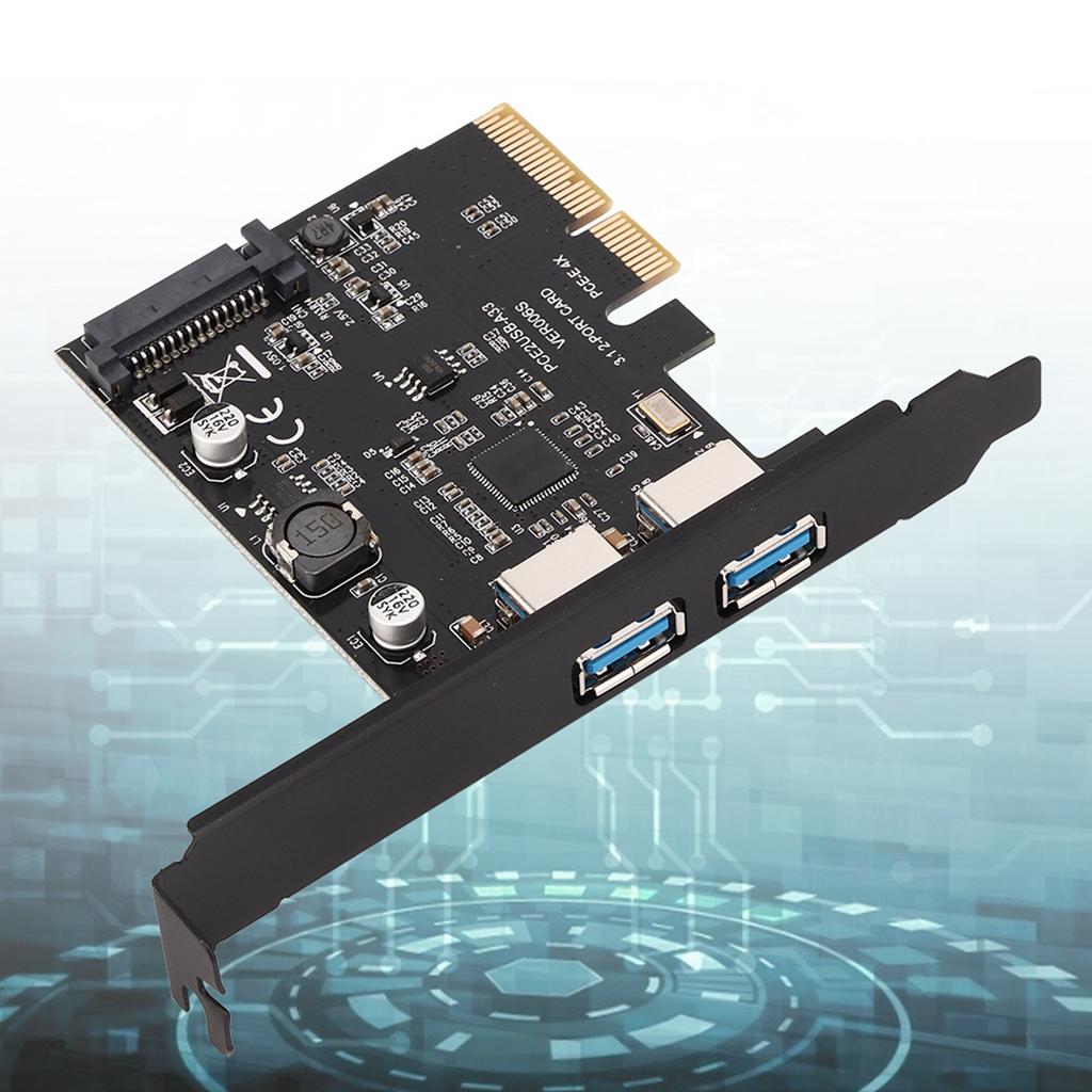 USB3.2 Expansion Card TYPE‑C+TYPE‑A Desktop Expansion Card for ASMedia ASM3142 10Gbps