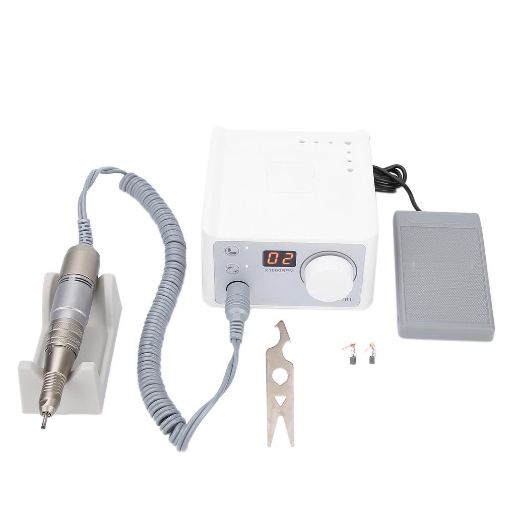 Professional Electric Nail Drill Machine Home Salon Nail Grinding Polisher with Foot PedalUS Plug