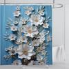 3D Print Chinese Style Luxury Diamond Flower Shower Curtain Polyester Fabric Bath Curtains High Quality With Hooks Bathroom Mat