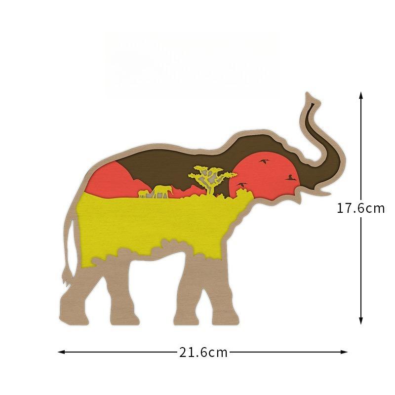 Christmas wooden handicrafts creative North American forest animal living room decoration elk brown bear ornaments