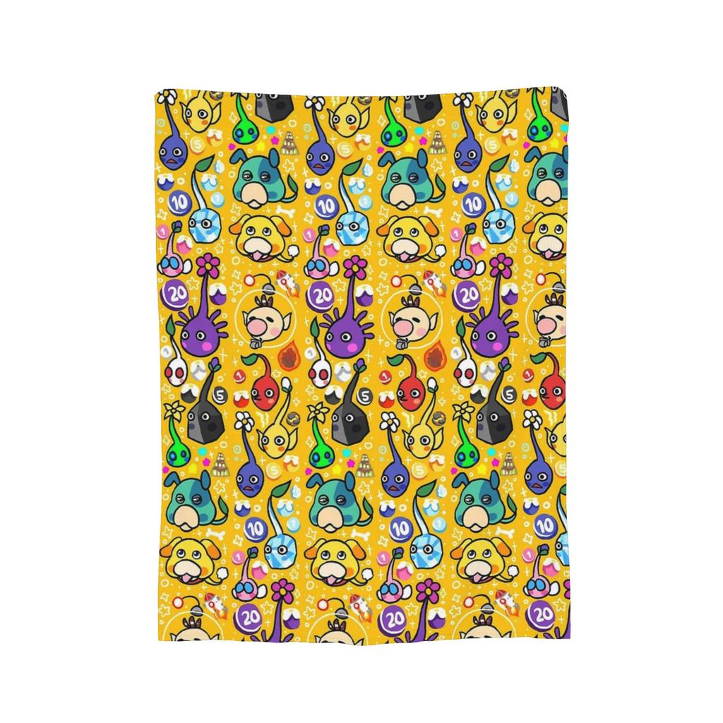 Game Cartoon Cute Pikmin Blanket Fleece All Season  Breathable Super Soft Throw Blanket for Sofa Travel Bedding Throws
