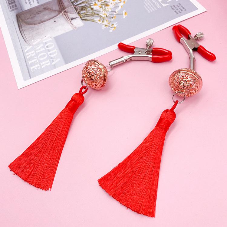 Tassel Palace: Wearable Nipple Clamps with Charms - Erotic SM Accessories for Women