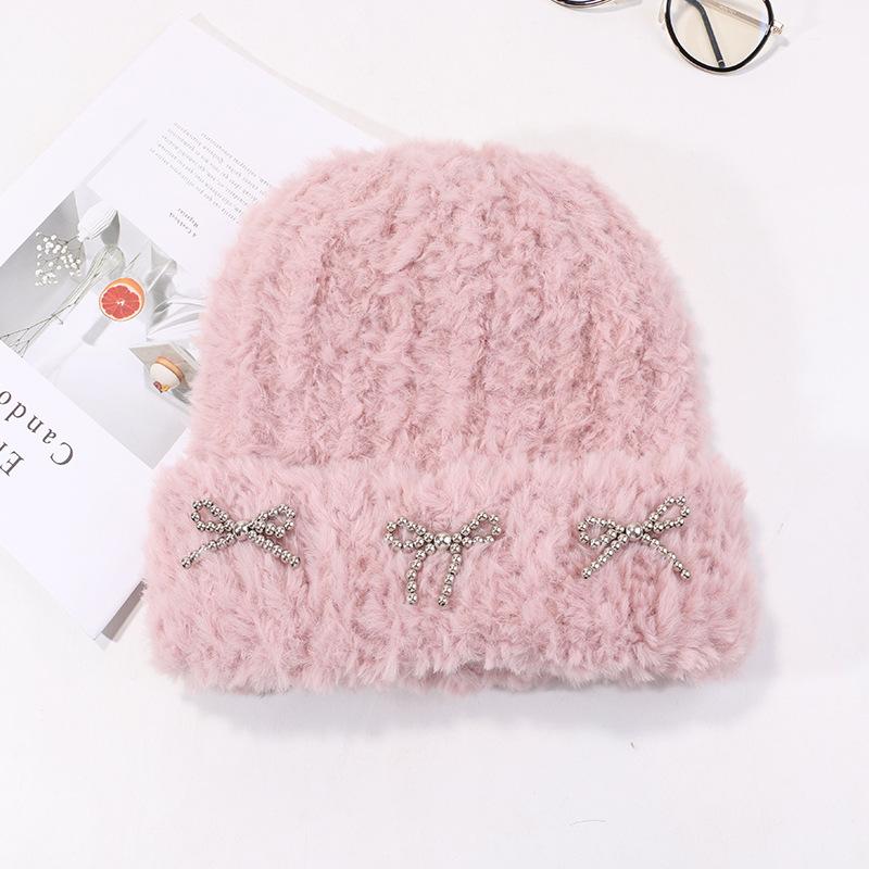 

Cold hat winter warm simple knitted hat cute sweet headhat