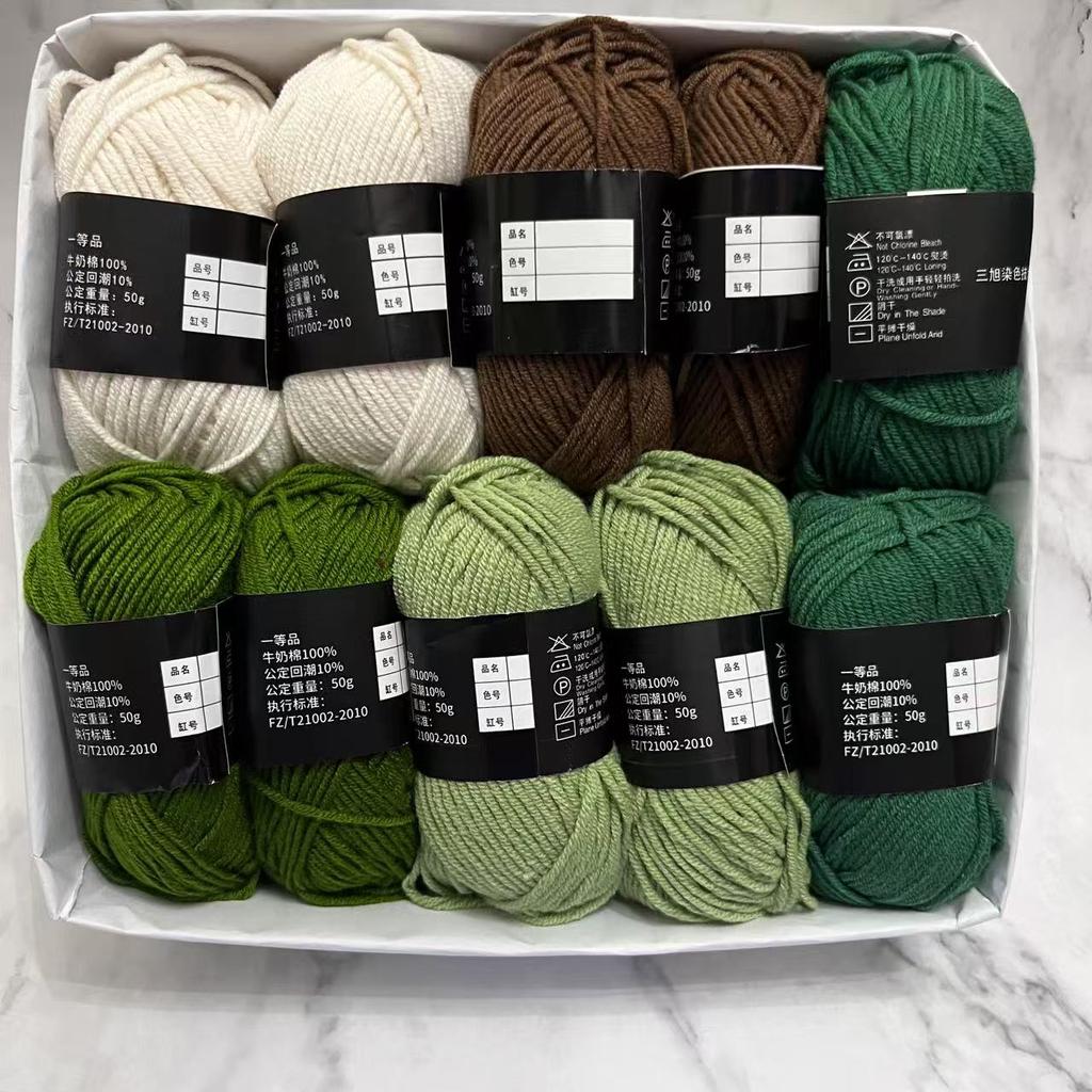 10 buc/Lot Fir Bumbac Lapte 500g Moale Selectat Vopsit 4 straturi Set Fir Tricotat pentru Croșetat Genți Wowen Pulover Eșarfă Accesorii Tricotat