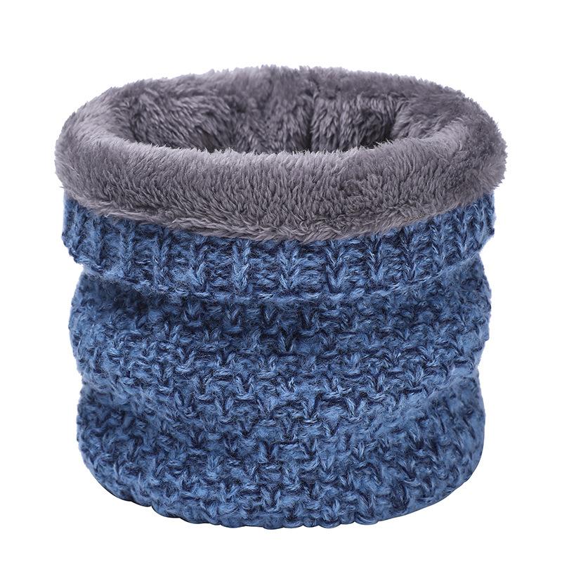 New men's velvet cold-proof neck cover, thickened warm scarf in autumn and winter, solid color versatile knitted scarf for women